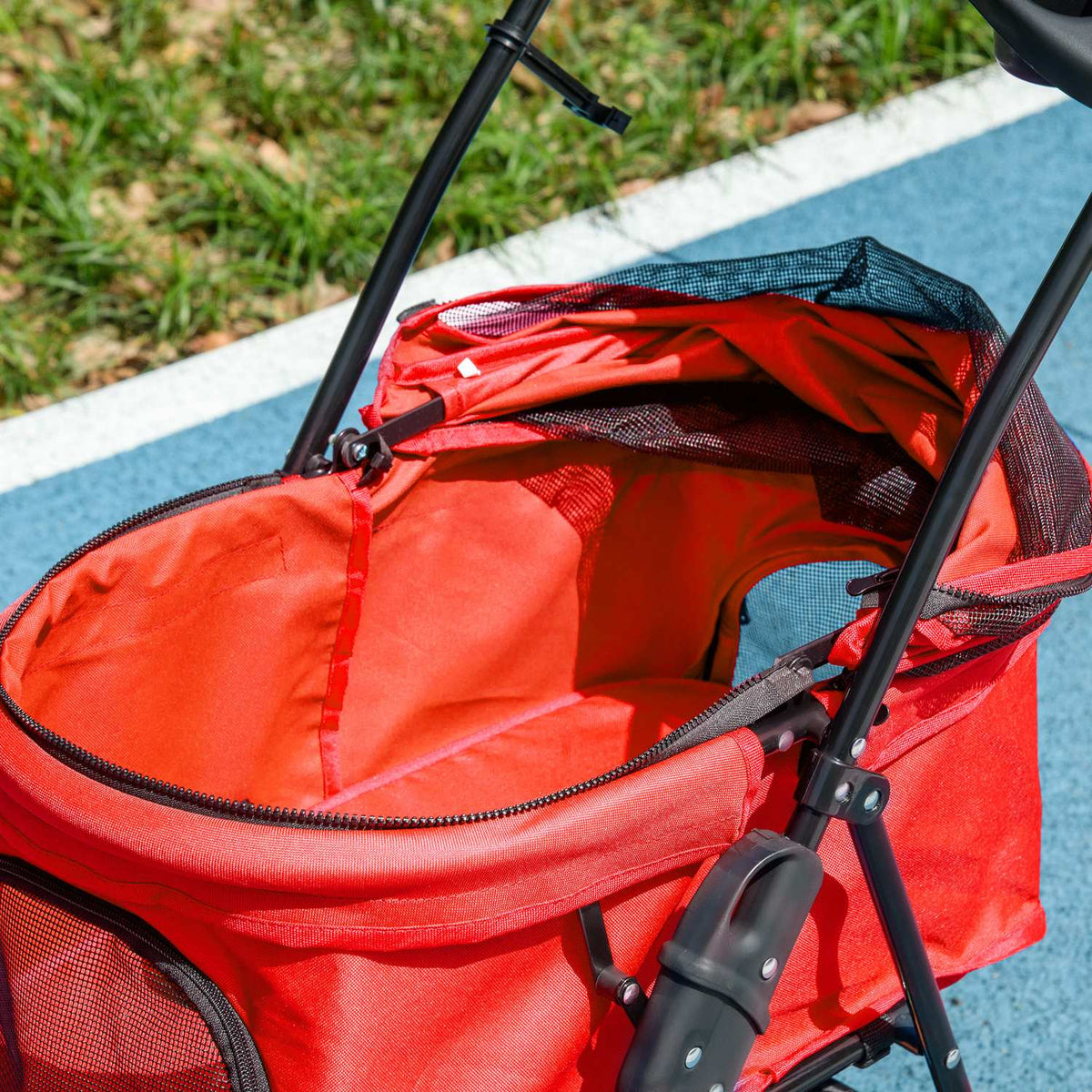 Dog Buggy Foldable Oxford Red 67X45X96Cm Small Dogs & Cats