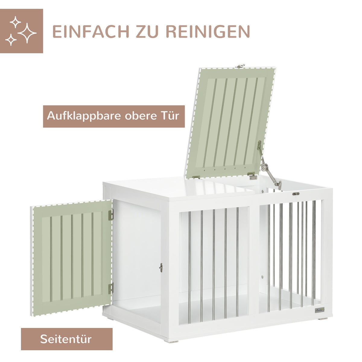Dog Cage, Dog House, Pet Cage For Medium Dogs, Dog Crate With Doors, Dog House, Transport Cage, White, 80 X 50 X 56.5 Cm