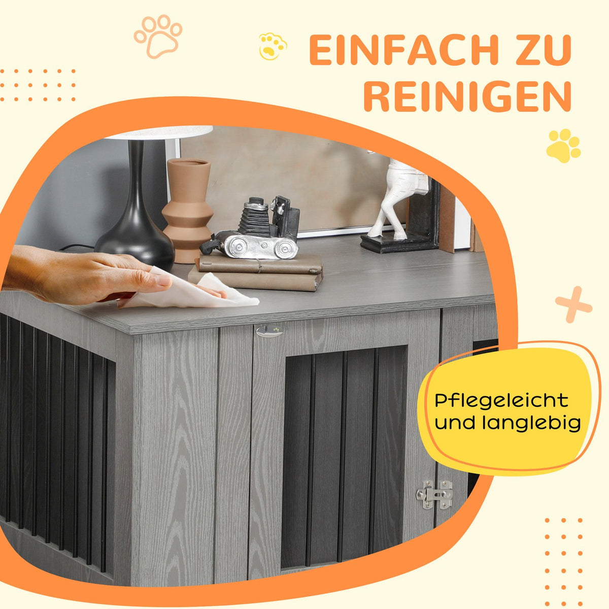 Dog Cage For Home, Pet Cage, Indoor Dog Kennel With Lock, Magnetic Door, Dog House With Window, Dog Box For Extra Large Dogs, Gray, 116 X 60 X 87 Cm