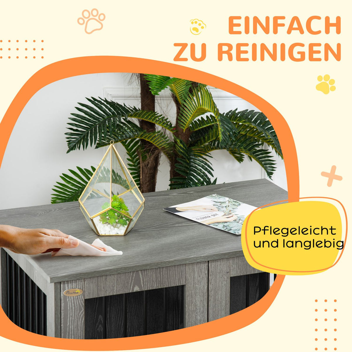 Dog Cage for Home, Pet Cage, Indoor Dog Kennel with Lock, Magnetic Door, Dog House with Window, Dog Box for Small and Medium Dogs, Grey, 85 x 55 x 87 cm