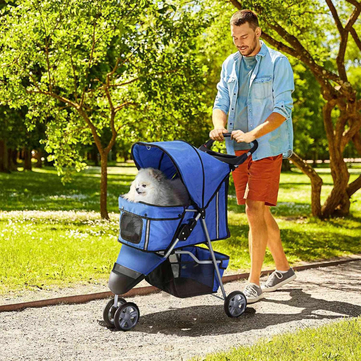 Dog Cart Dog Buggy Buggy Dogs Cats Multicolored (Blue)