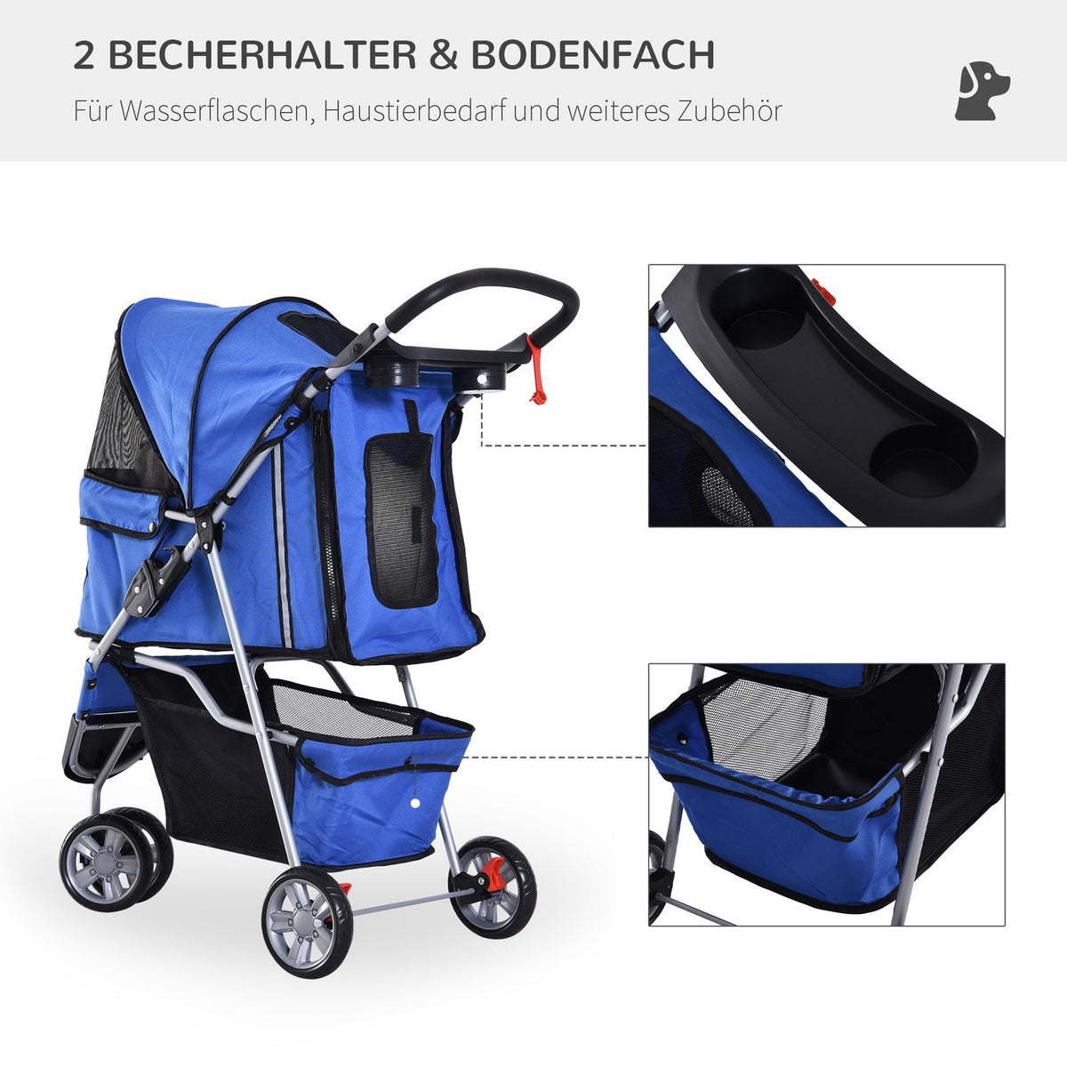 Dog Cart Dog Buggy Buggy Dogs Cats Multicolored (Blue)