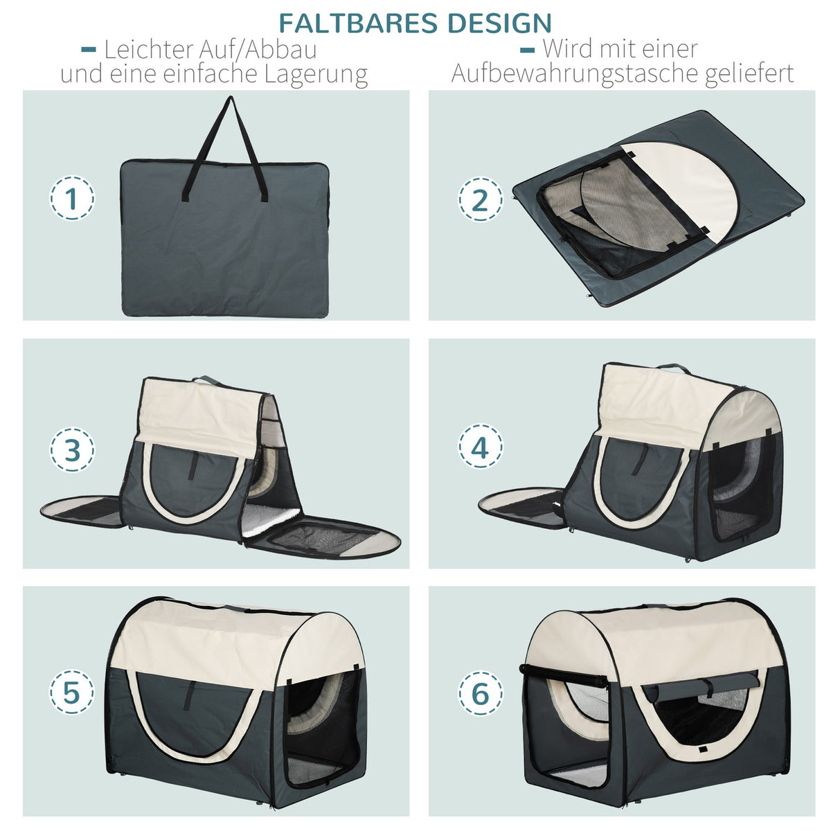 Dog Crate Foldable Dog Transport Box Pet Backpack With Cushion Travel Bag Transport Box For Animal Waterproof Oxford Fabric Dark Gray