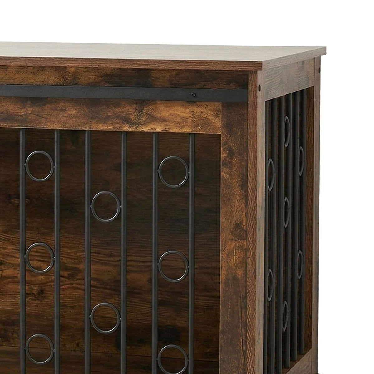 Dog Crate Furniture with Sliding Door and Castors