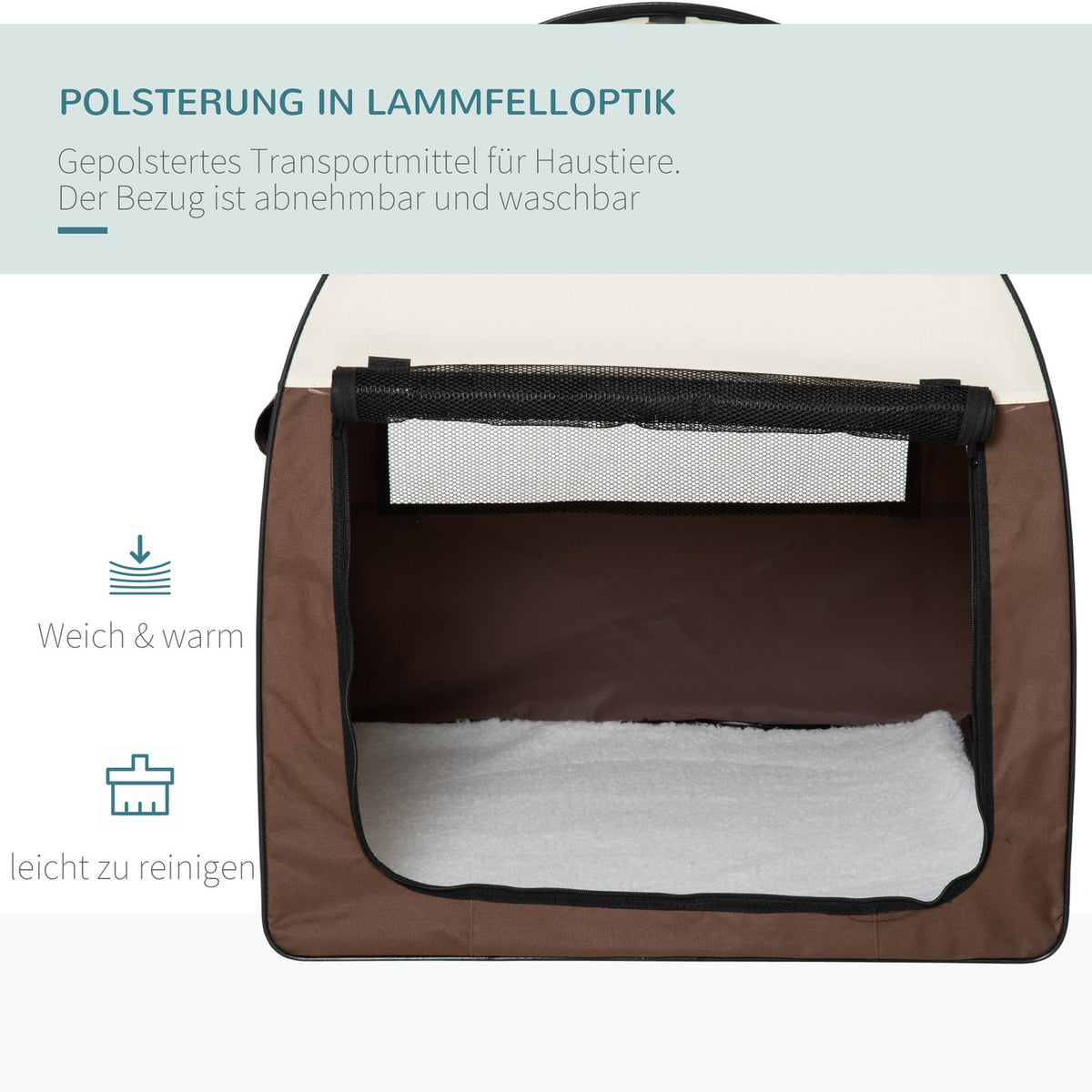 Dog Crate Transport Box Foldable Dog Transport Box Pet Backpack With Cushion Waterproof Oxford Fabric Coffee 97 X 71 X 76 Cm