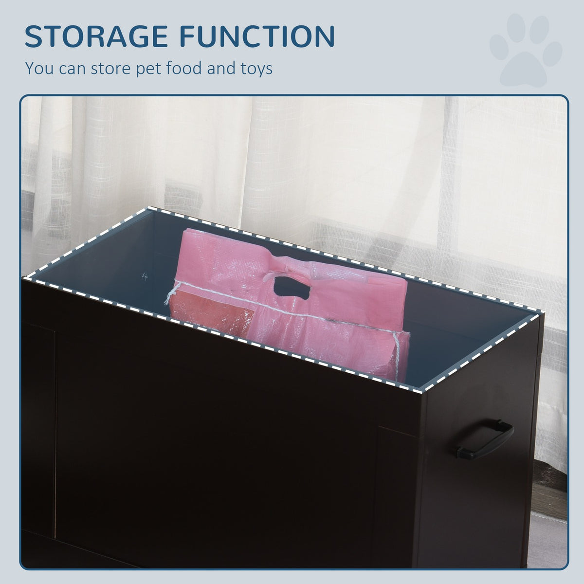 Dog Feeding Bowl With Storage Space 2 Bowls Feeding Station Stainless Steel Bowl Cat Bowl Mdf Stainless Steel Espresso 60 X 30 X 41 Cm