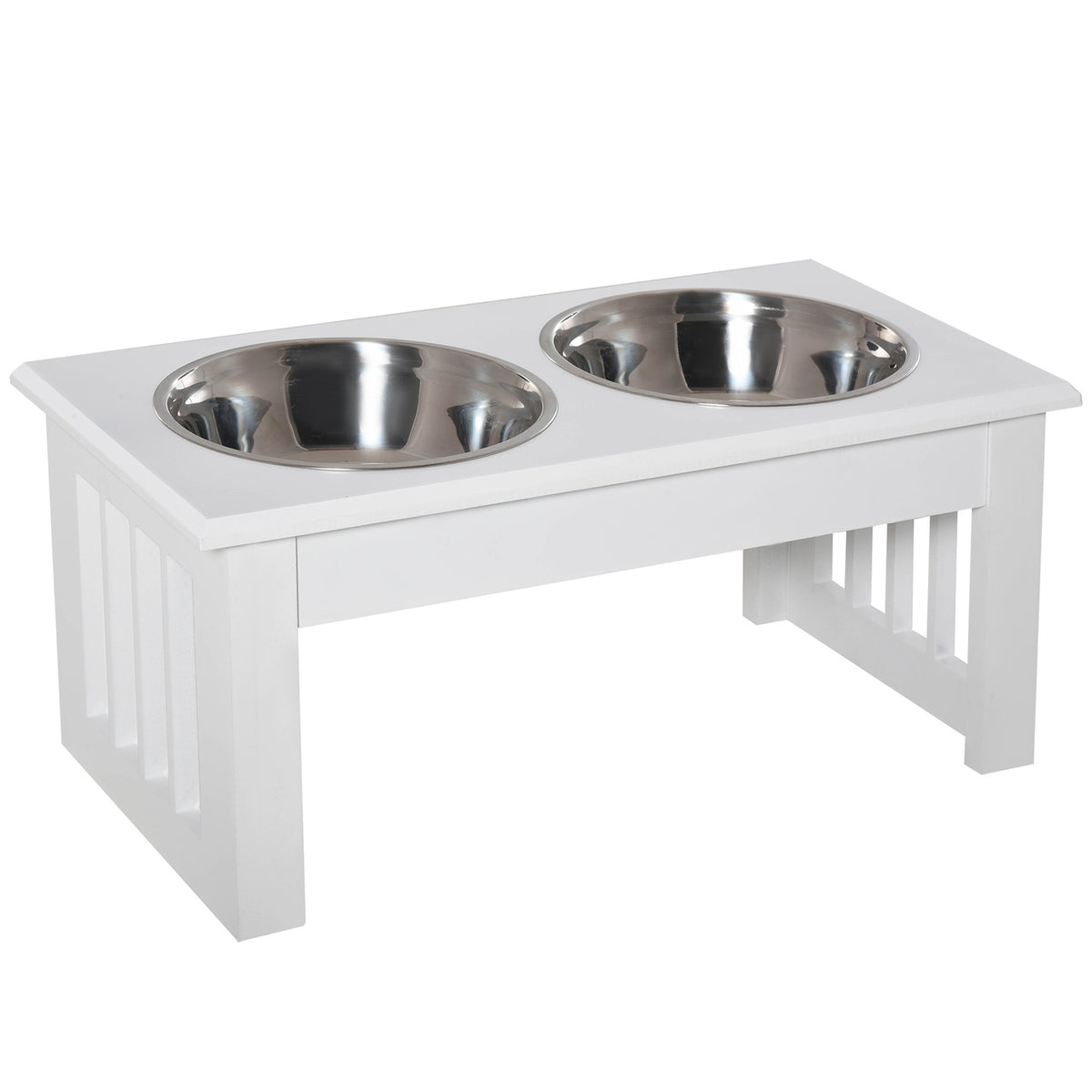 Dog Feeding Station with Stainless Steel Bowls, Elevated