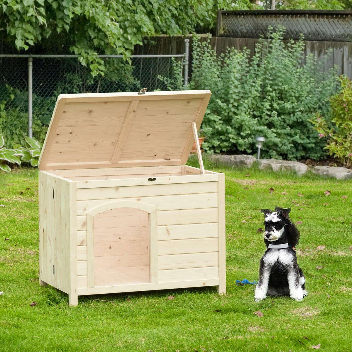 Dog Kennel Foldable Dog House Made Of Solid Wood, Natural, 78X51X62Cm