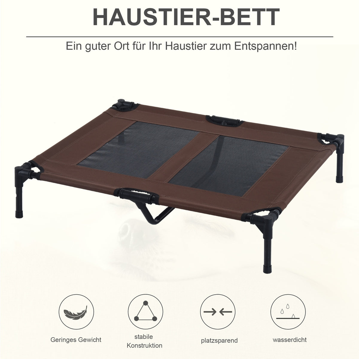 Dog Lounger Outdoor Sleeping Area, Dog Bed & Dog Sofa, Coffee Brown, 92X76X18Cm