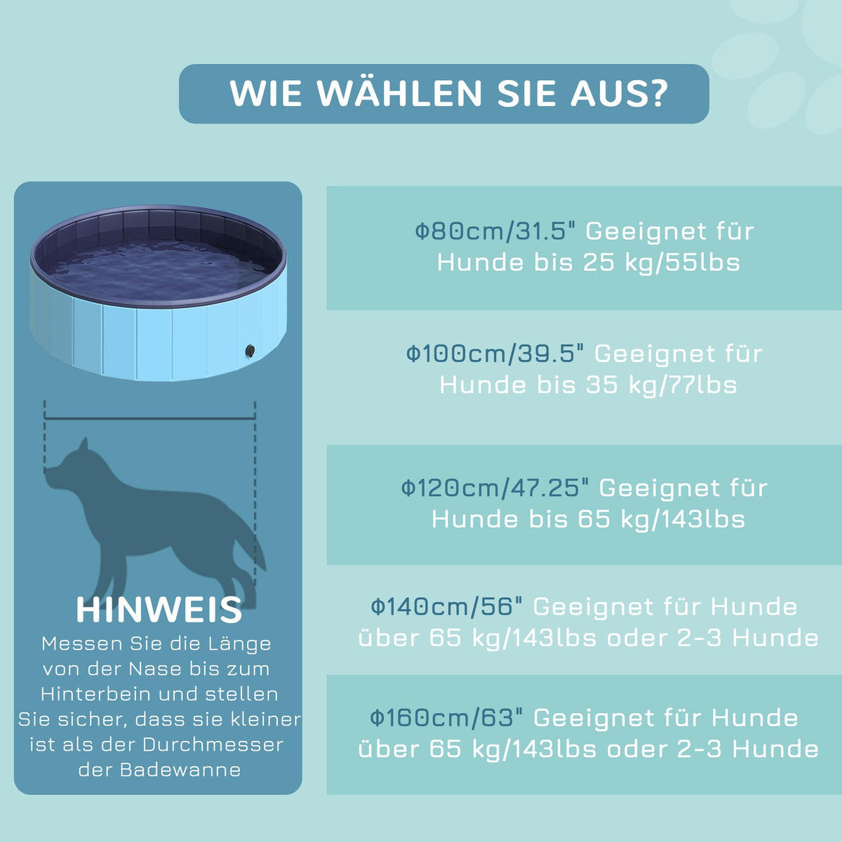 Dog Pool Large Paddling Pool For Dogs, Swimming Pool Made Of Pvc + Wood, Blue, Ø120Xh30 Cm, Cooling Off In Summer