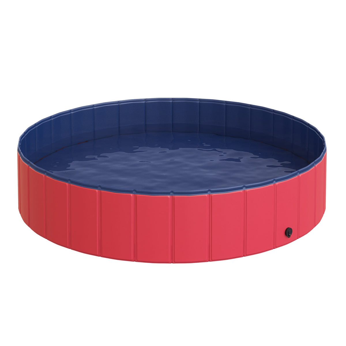 Dog Pool Large Paddling Pool For Dogs, Swimming Pool Made Of Pvc + Wood, Red, Ø140Xh30 Cm, Summer Enjoyment