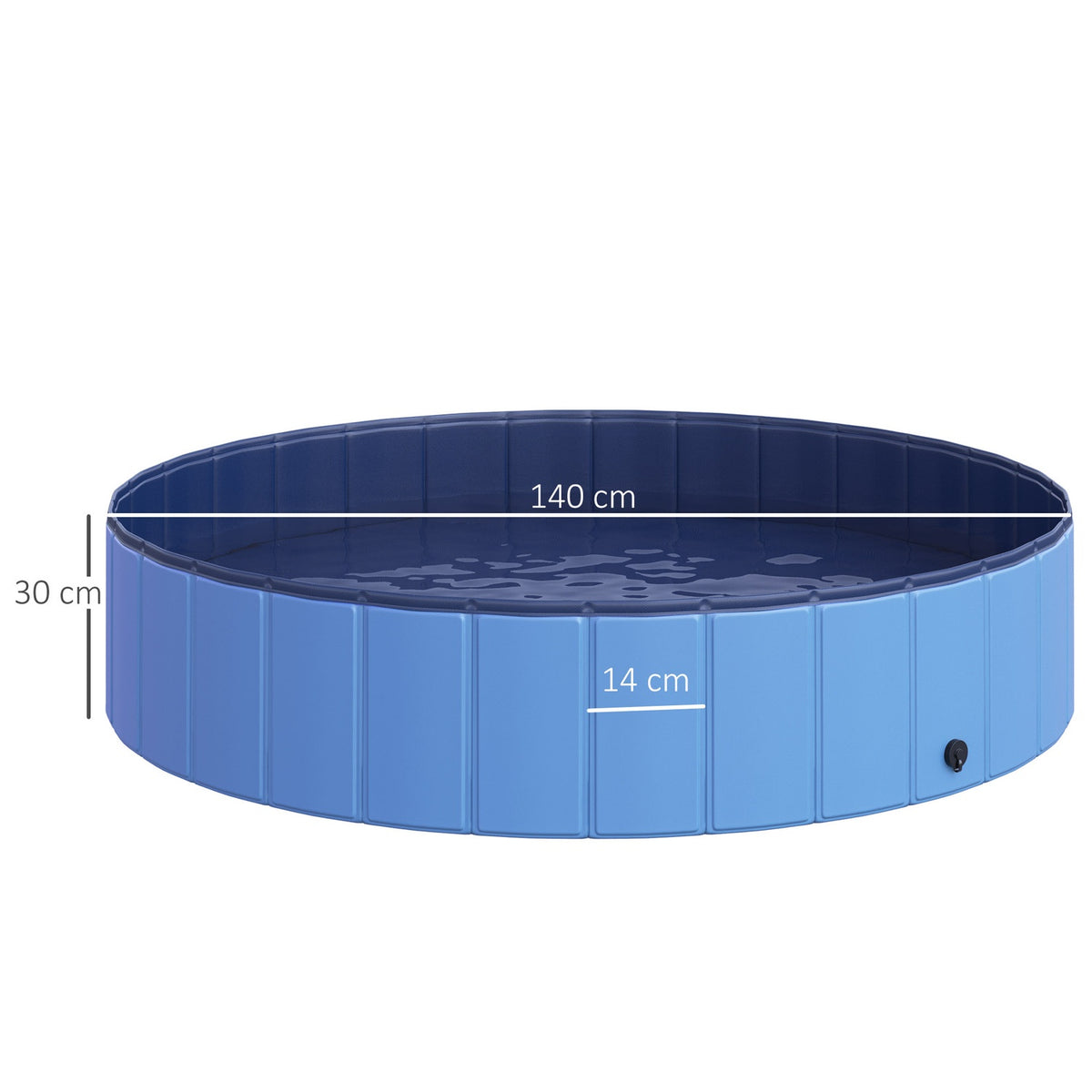 Dog Pool Large Swimming Pool For Dogs, Paddling Pool Made Of Pvc + Wood, Blue, Diameter 140 X Height 30 Cm, Ideal For Summer