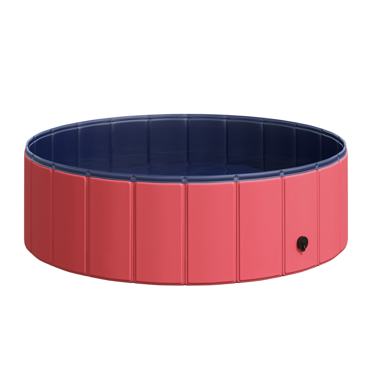 Dog Pool Paddling Pool For Dogs, Swimming Pool Made Of Pvc + Wood, Red, Ø100Xh30 Cm, Summer Refreshment