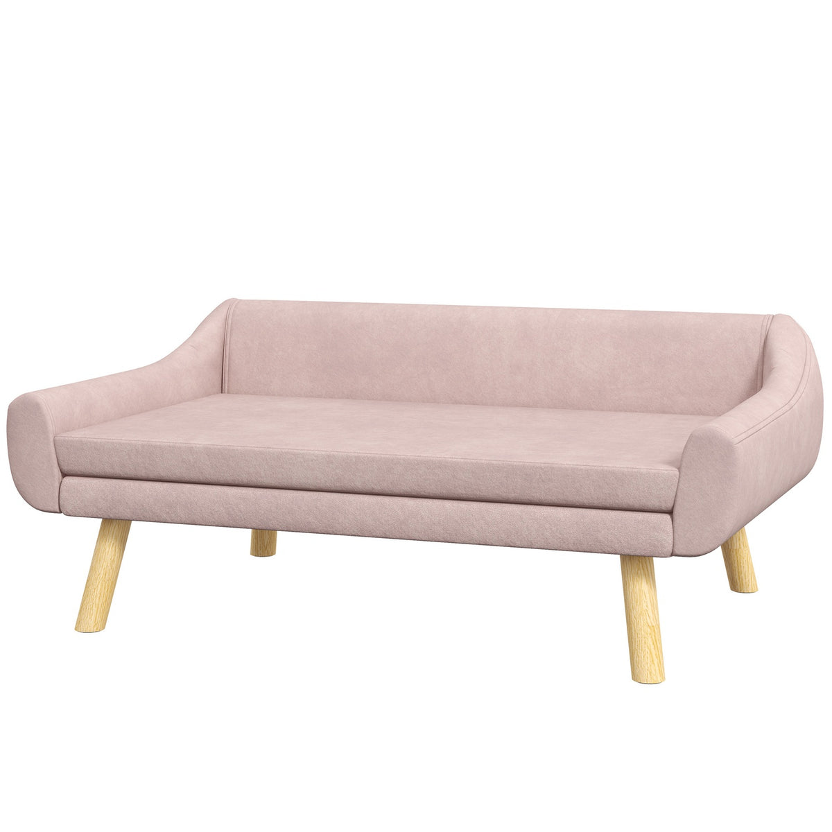 Dog Sofa Elegant Cat Sofa With Backrest, Ideal For Medium/Large Dogs, Velvet, Pink, 102X58.5X42.5Cm