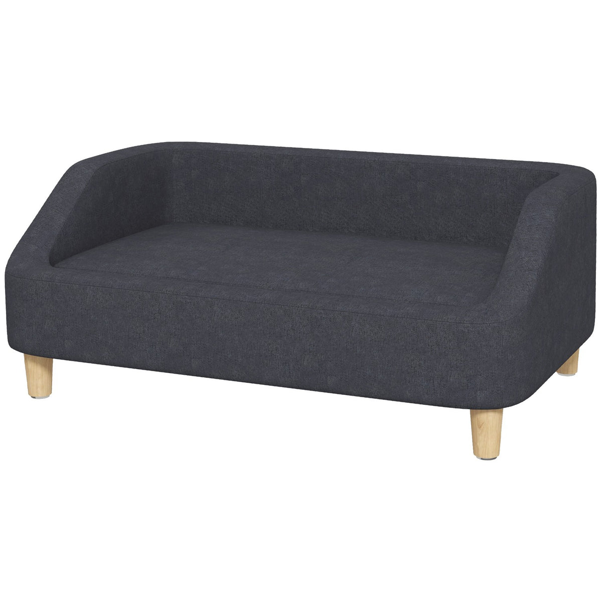 Dog Sofa Pet Sofa For Medium & Large Dogs, Elevated Design With Wooden Legs, Dark Gray