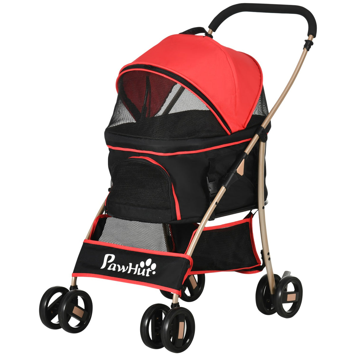 Dog Stroller 2 In 1 Dog Trolley Carry Bag Foldable Dog Stroller With Cushion For Small Dogs Cats Mesh Window Oxford Fabric