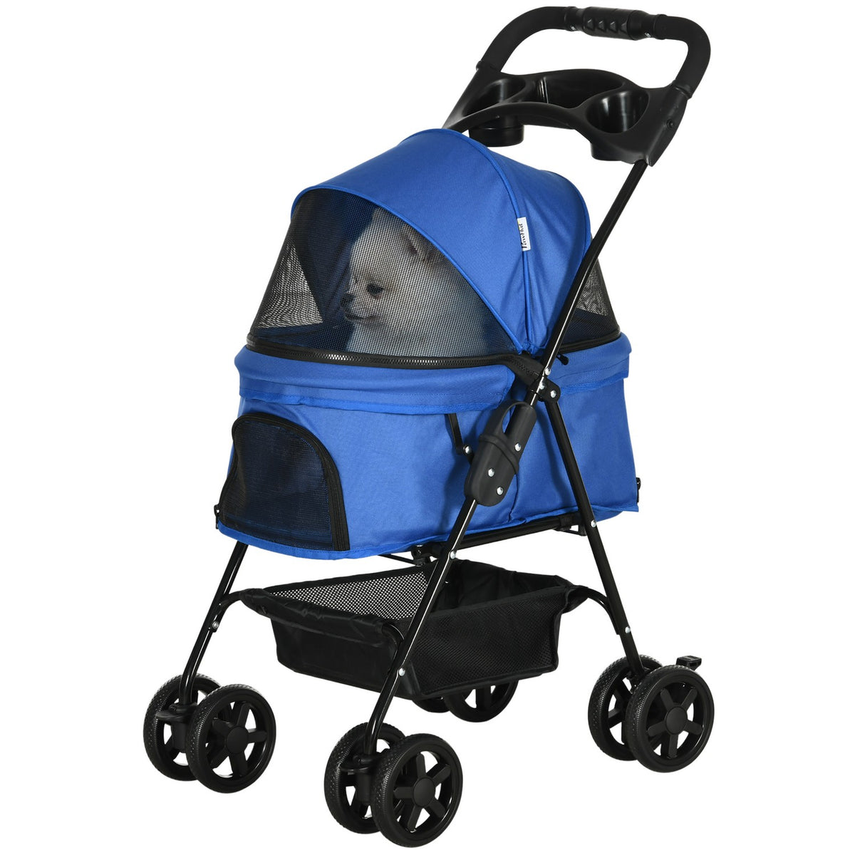 Dog Stroller Dog Buggy With Folding Function Pet Stroller For Small Dogs And Cats Pet Stroller Cat Buggy Oxford Blue 67 X 45 X 96 Cm