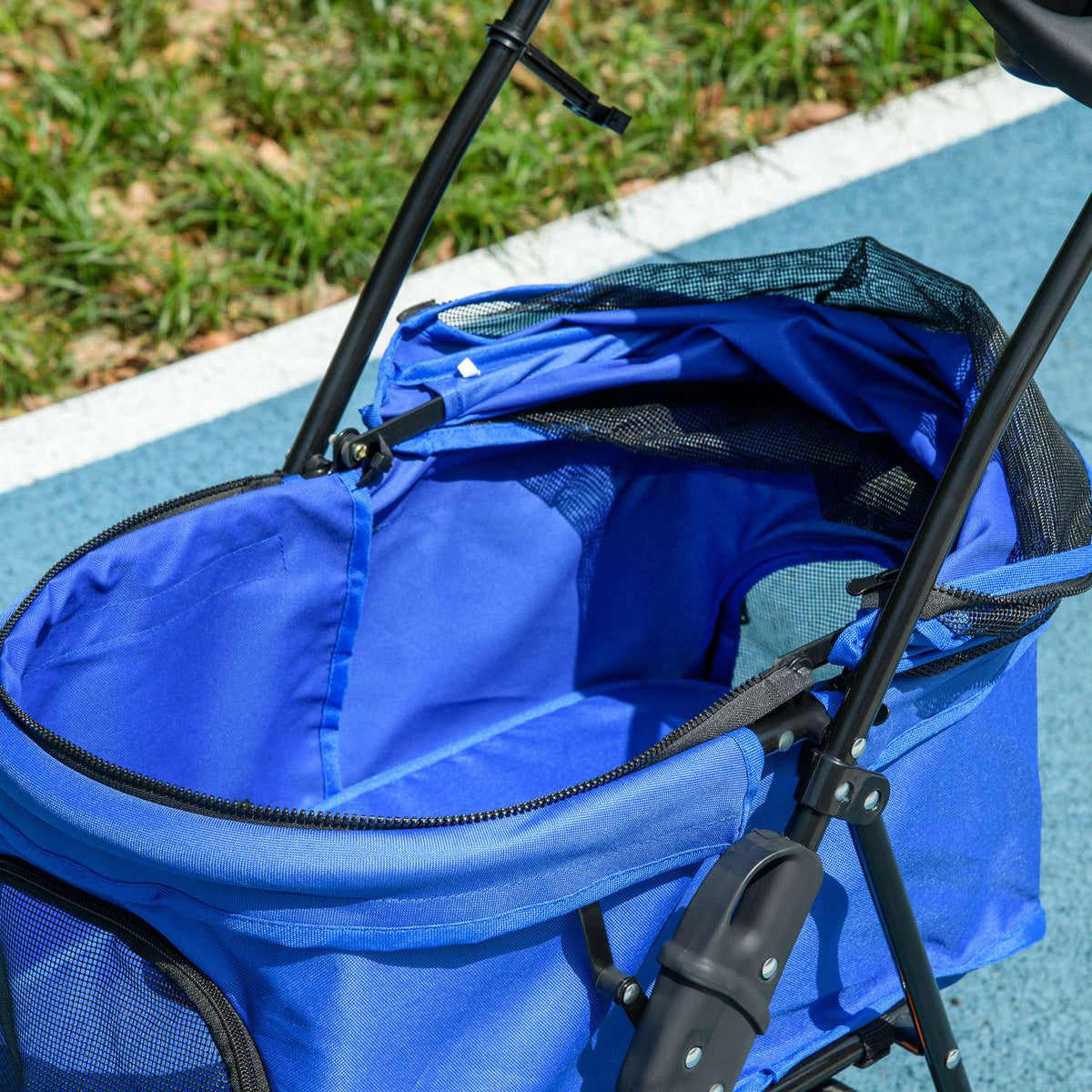 Dog Stroller Dog Buggy With Folding Function Pet Stroller For Small Dogs And Cats Pet Stroller Cat Buggy Oxford Blue 67 X 45 X 96 Cm