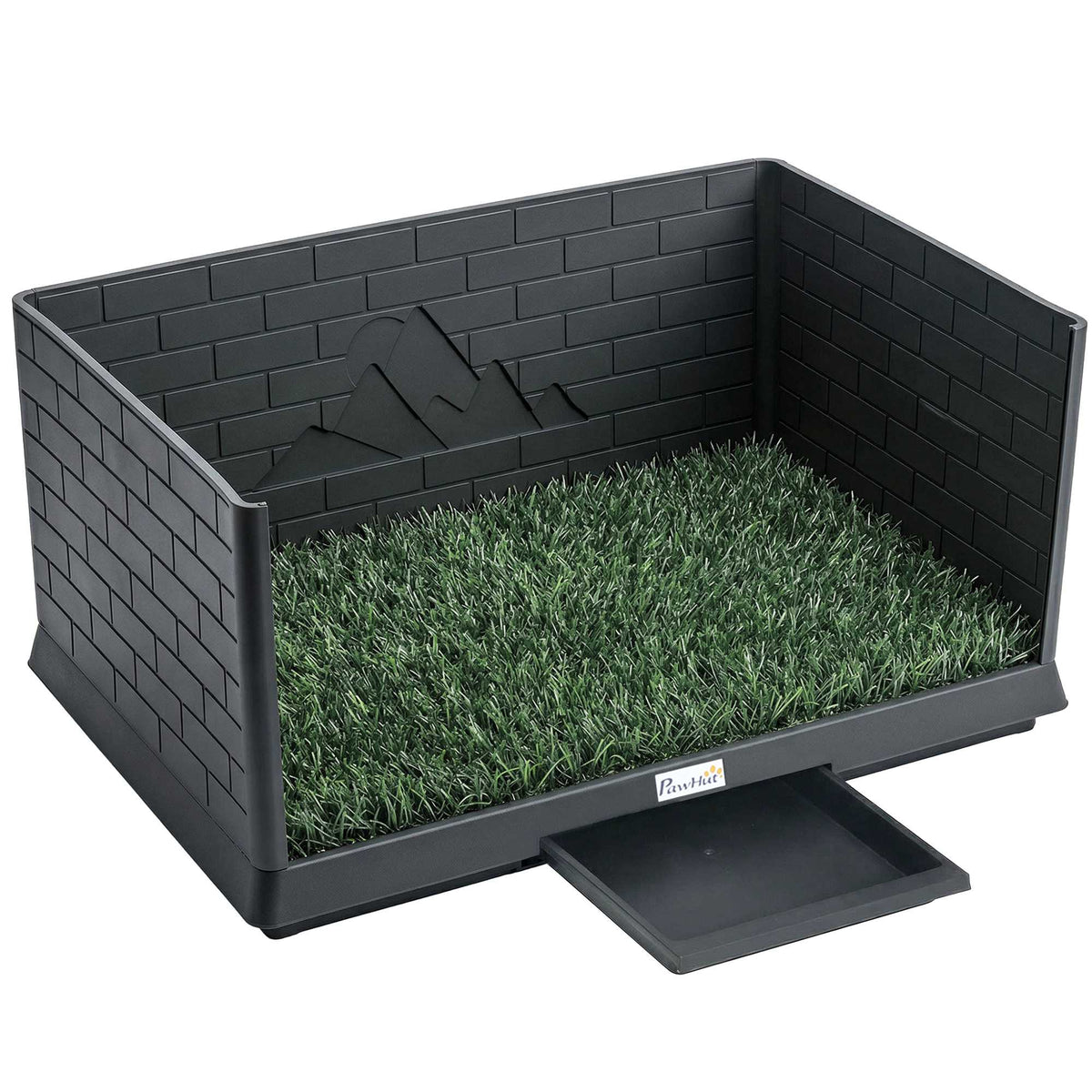 Dog Toilet with Artificial Grass, High Walls, Drainage, 75x51 cm