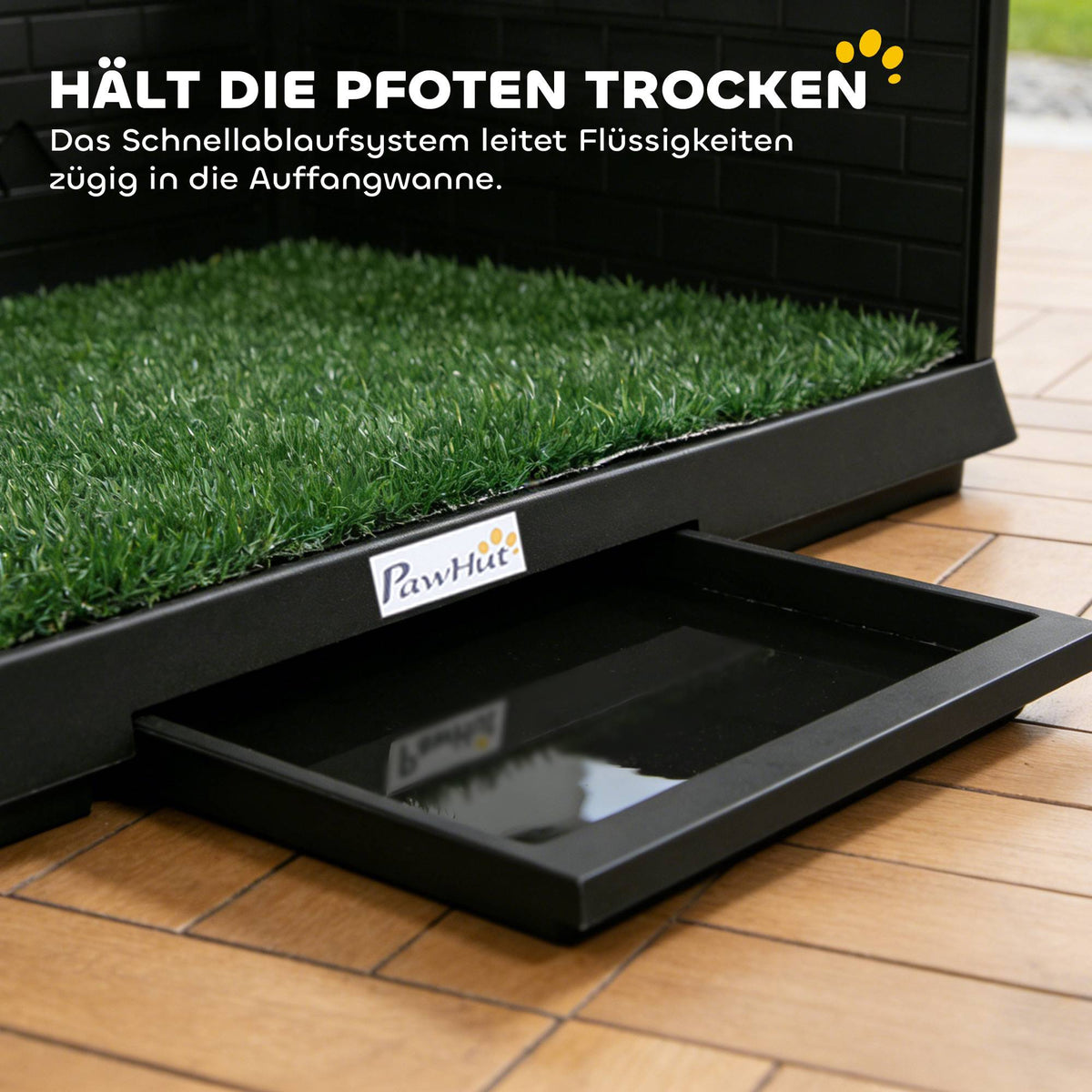 Dog Toilet with Artificial Grass, High Walls, Drainage, 75x51 cm
