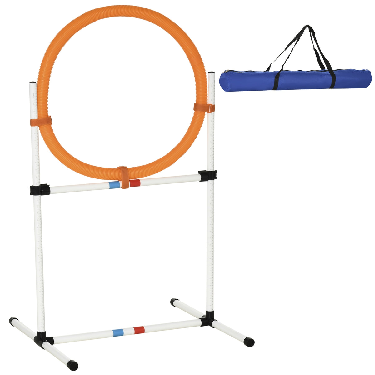 Dog Training Set Jumping Ring For Agility Training, Portable, Pe, White + Orange, 74.5X66X91Cm