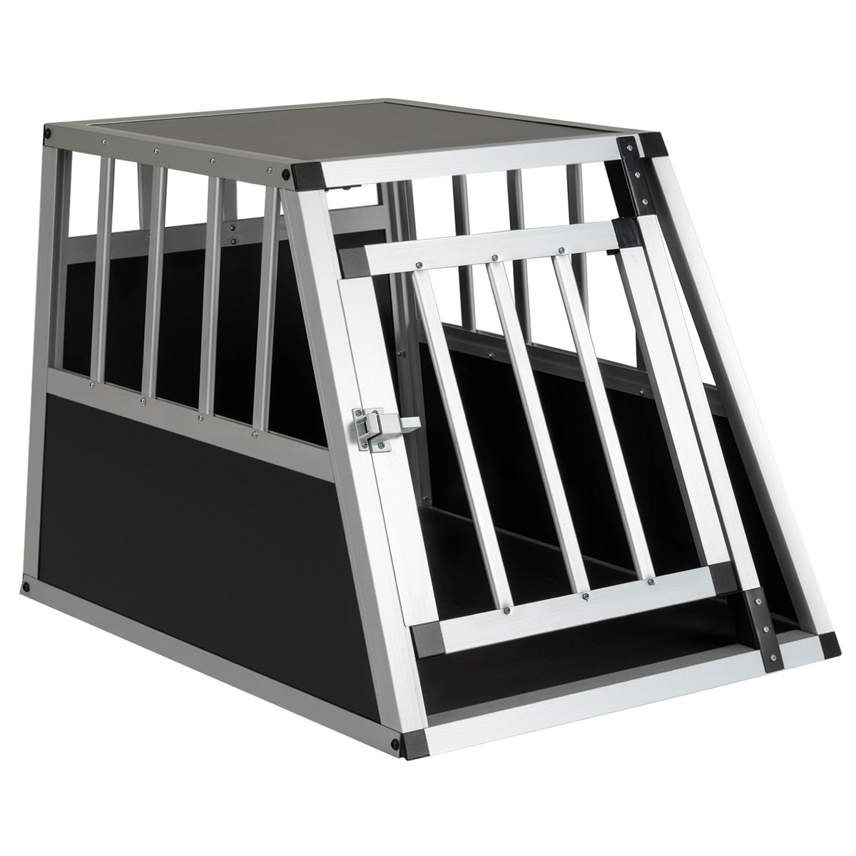 Dog Travel Crate with Lockable Door & Divider, 69.5 x 54 x 50.5 cm