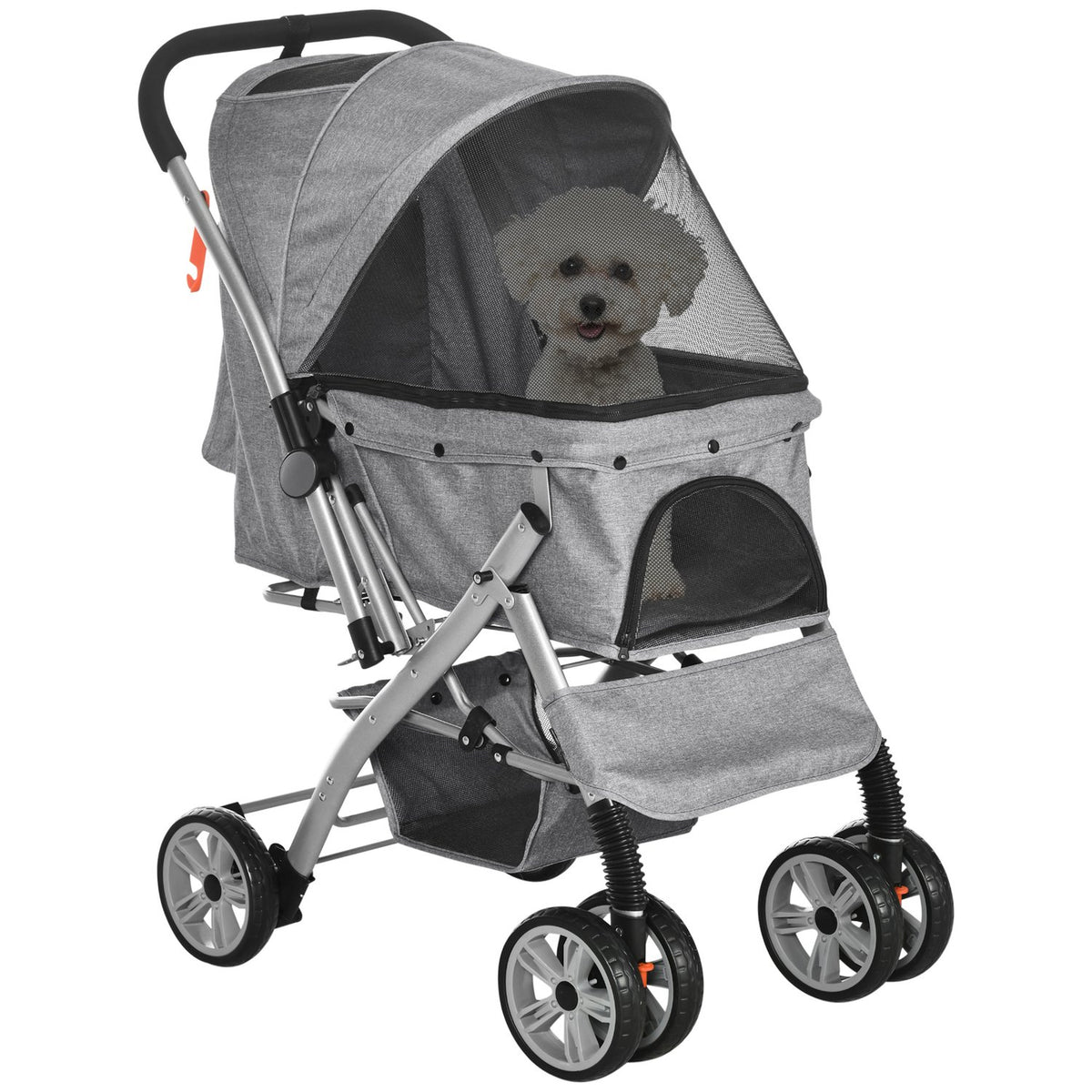 Dog Trolley Foldable Storage Basket Mesh Window Mini Dogs