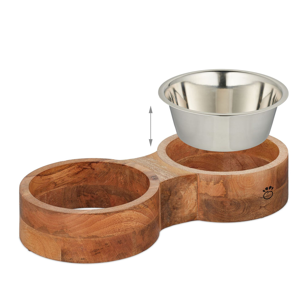 Dog bowl bar with 2 bowls