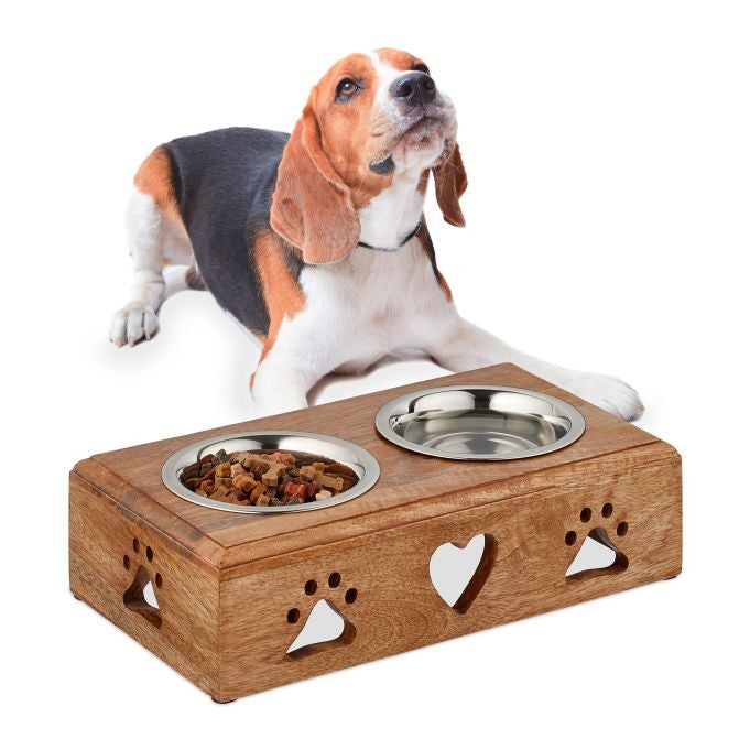 Dog bowl bar with 2 bowls
