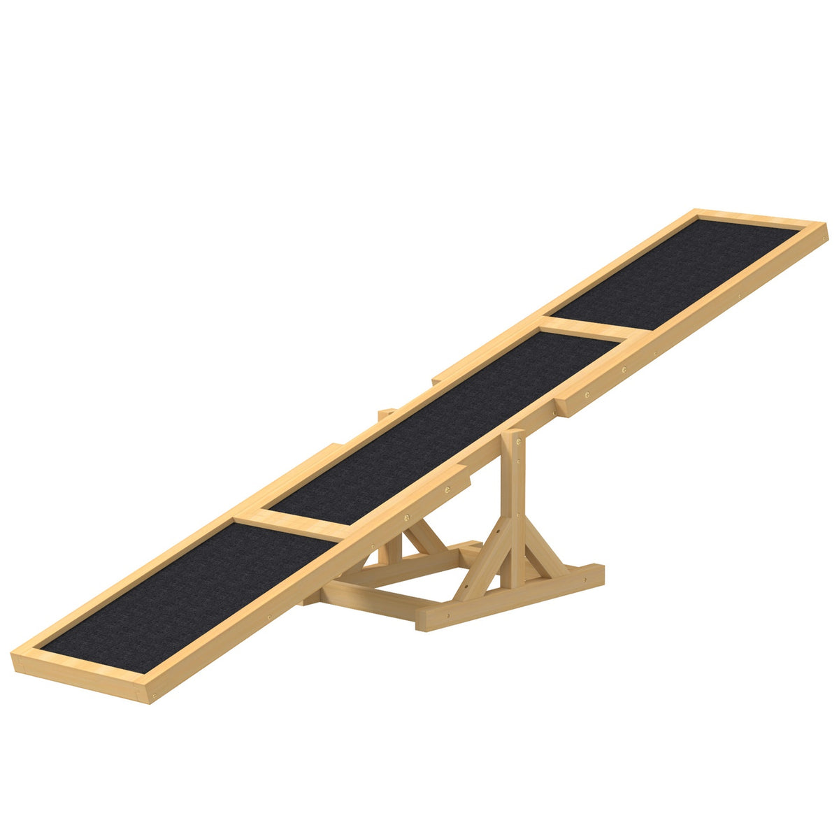 Dog seesaw, dog agility seesaw made of wood, non-slip dog agility ramp for dogs under 30 kg, for balance, 180 x 30 x 30 cm yellow
