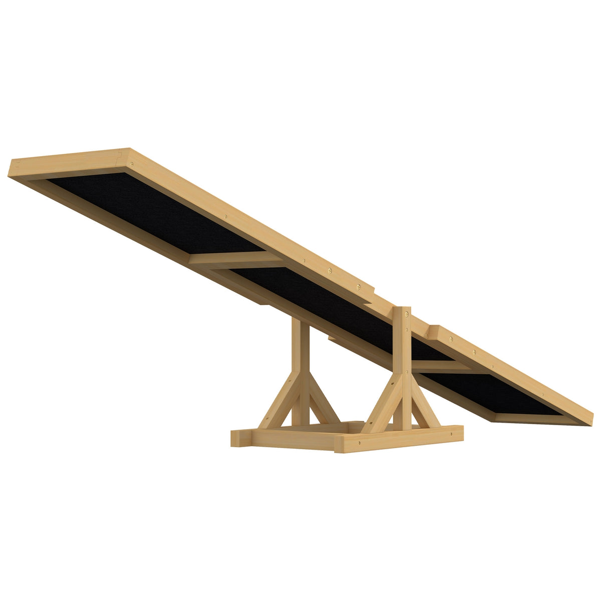 Dog seesaw, dog agility seesaw made of wood, non-slip dog agility ramp for dogs under 30 kg, for balance, 180 x 30 x 30 cm yellow