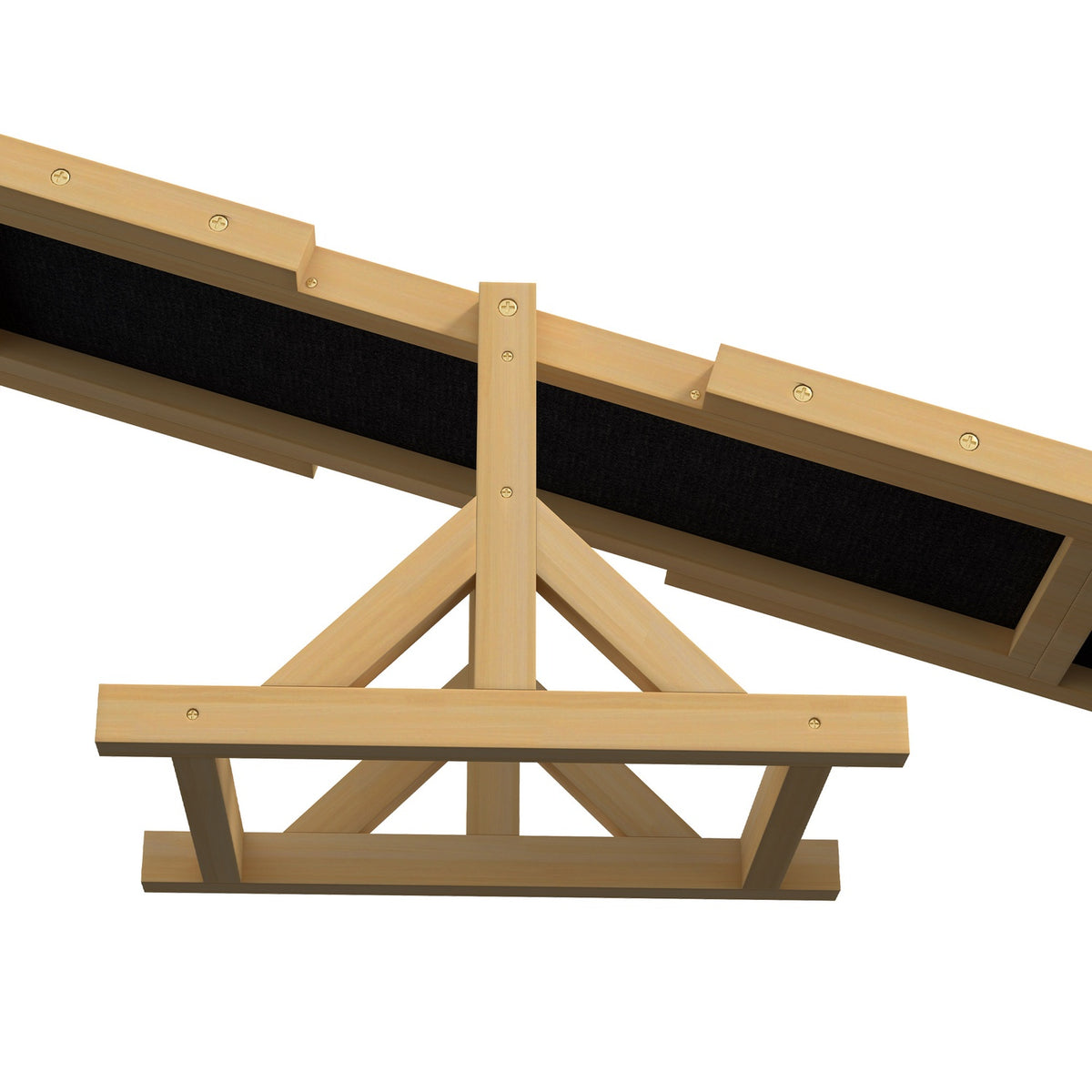 Dog seesaw, dog agility seesaw made of wood, non-slip dog agility ramp for dogs under 30 kg, for balance, 180 x 30 x 30 cm yellow