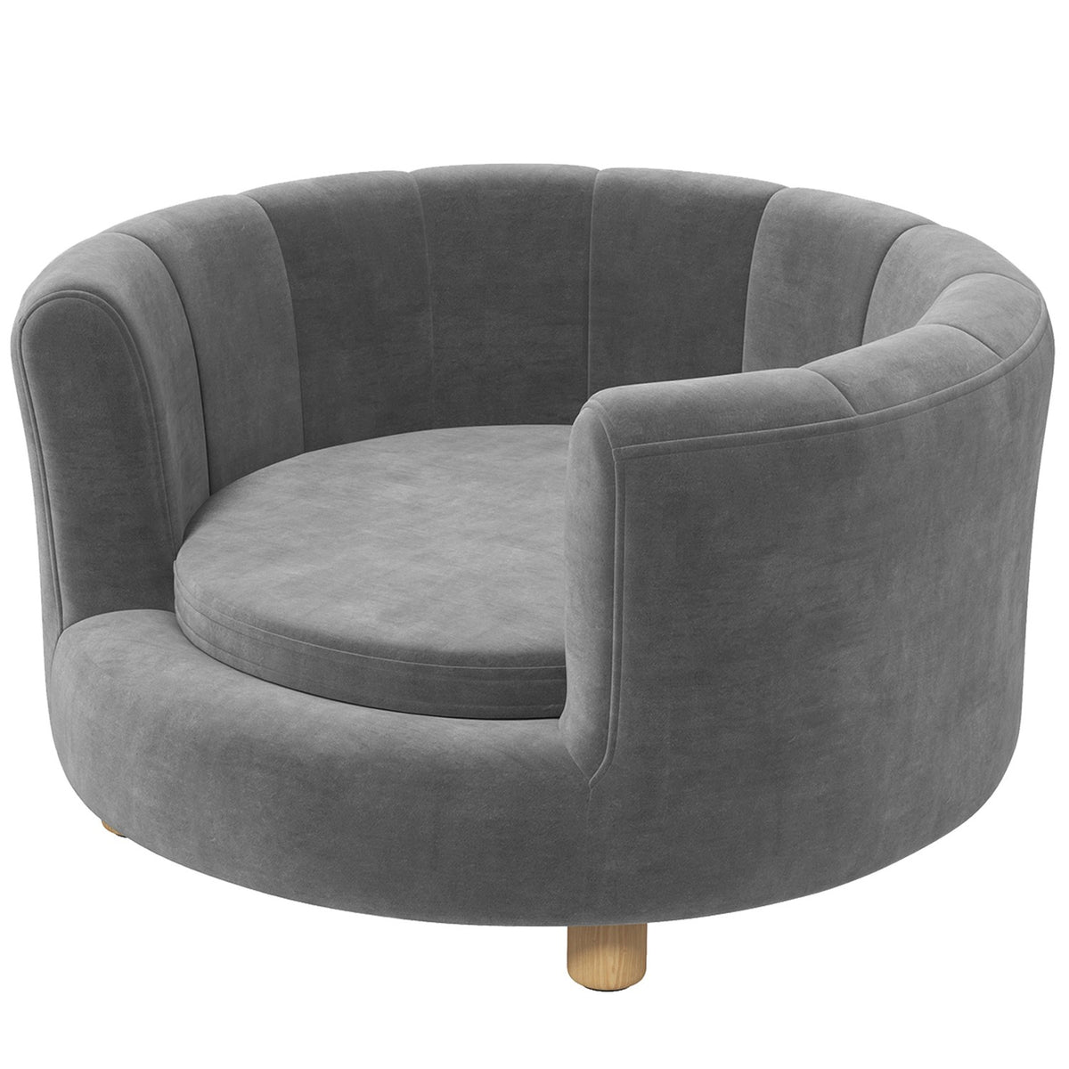 Dog sofa Washable pet sofa with backrest and wooden legs for small dogs up to 45 kg in gray