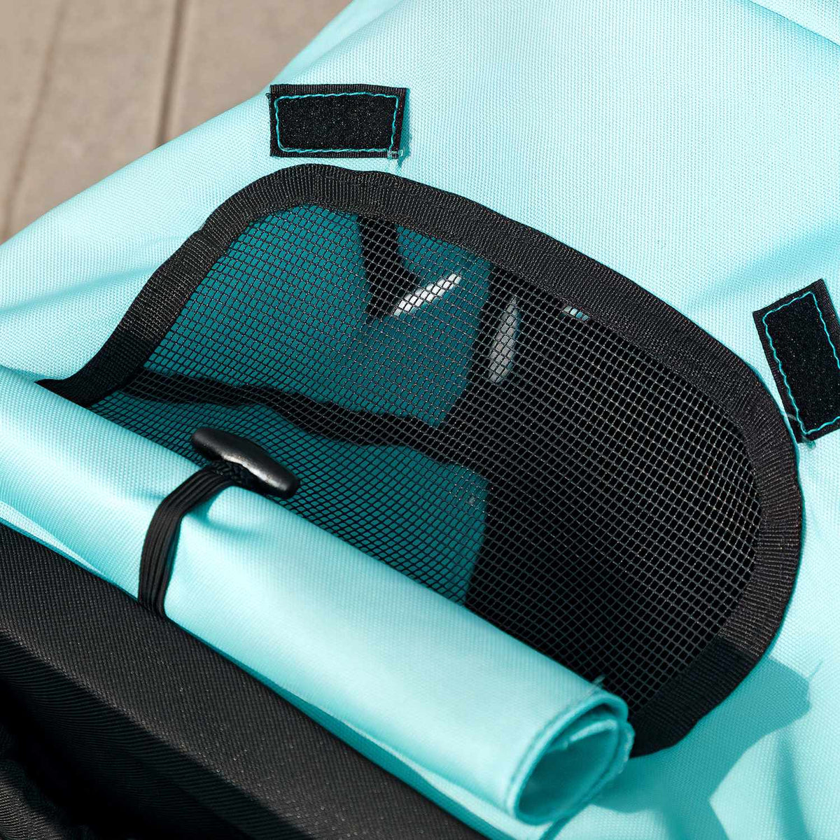Dog stroller jogger dog buggy foldable for small dogs & cats up to 10 kg cat buggy with 3 large rubber wheels, cushion mesh windows storage basket cat stroller with safety lines, turquoise |