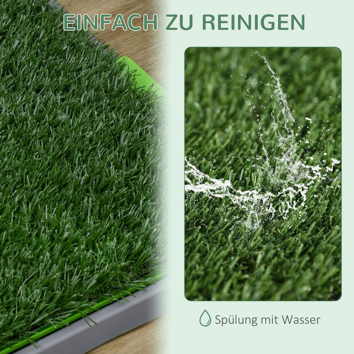 Dog toilet dog toilet with 2 grass mats, tray for potty training, puppy toilet for puppies indoor outdoor green 67 x 41 cm