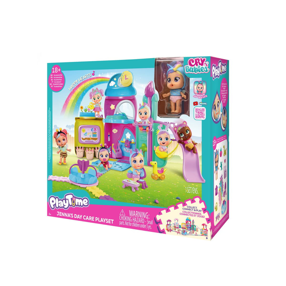 Doll Daycare Playset with Slide and Accessories