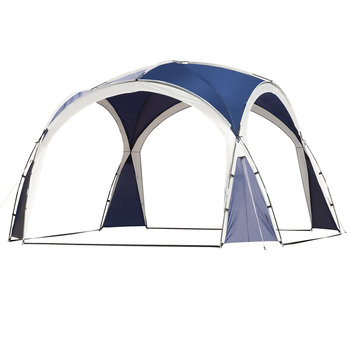 Dome Tent, Garden Tent, Dome Gazebo For 6 To 8 People, Marquee, Party Tent For Patio, Balcony, Polyester, Blue, 3.5 X 3.5 X 2.22 M