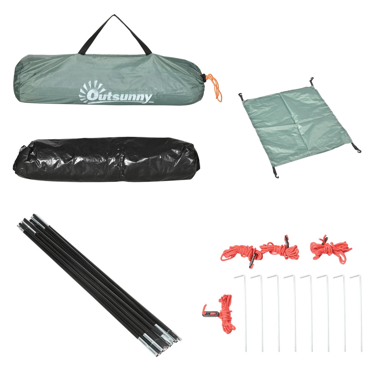 Dome tent for 2 people, lightweight, stable, waterproof family tent with door and window packing bag, hooks, camping tent with 2000 mm water column tent for camping, travel, trekking, garden