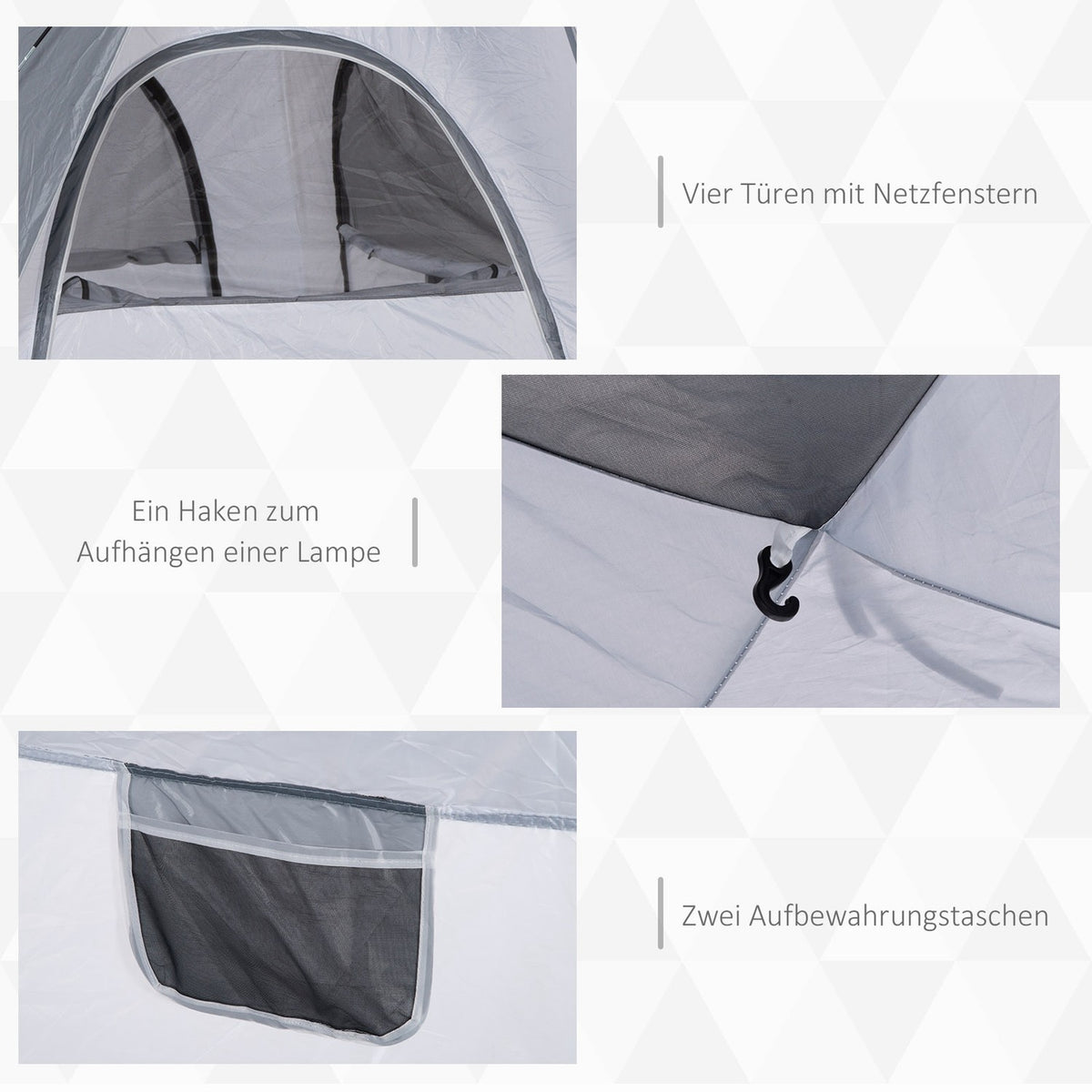 Dome tent for 4 people, lightweight, stable, waterproof, UV 50+, pop-up camping tent with hook, door, window, groundsheet, family tent with 1000 mm water column, tent for camping, travel, trekking, garden