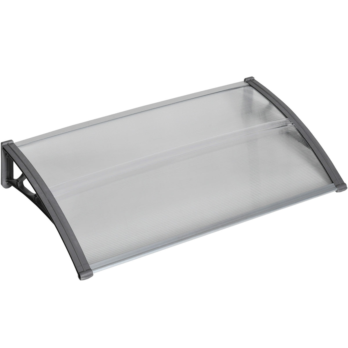 Door Canopy – Polycarbonate, Aluminum, 110x60 cm, Gray