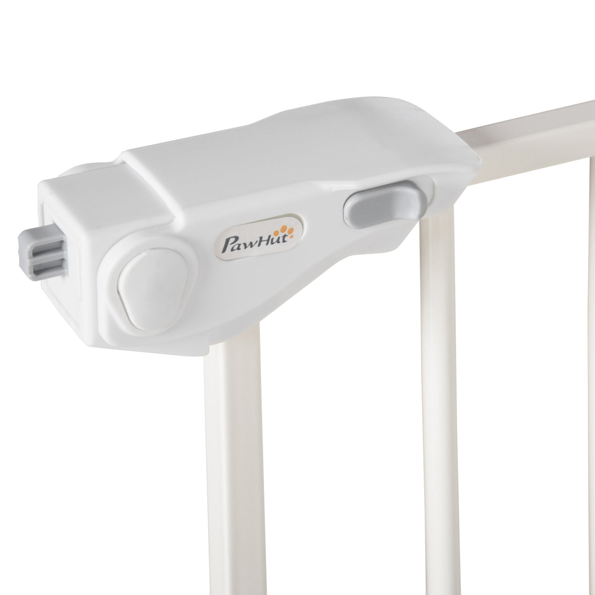 Door Safety Gate Dog Barrier Pet 74-147.5Cm Dog Gate 3 Extensions Stair Gate No Drilling Metal White