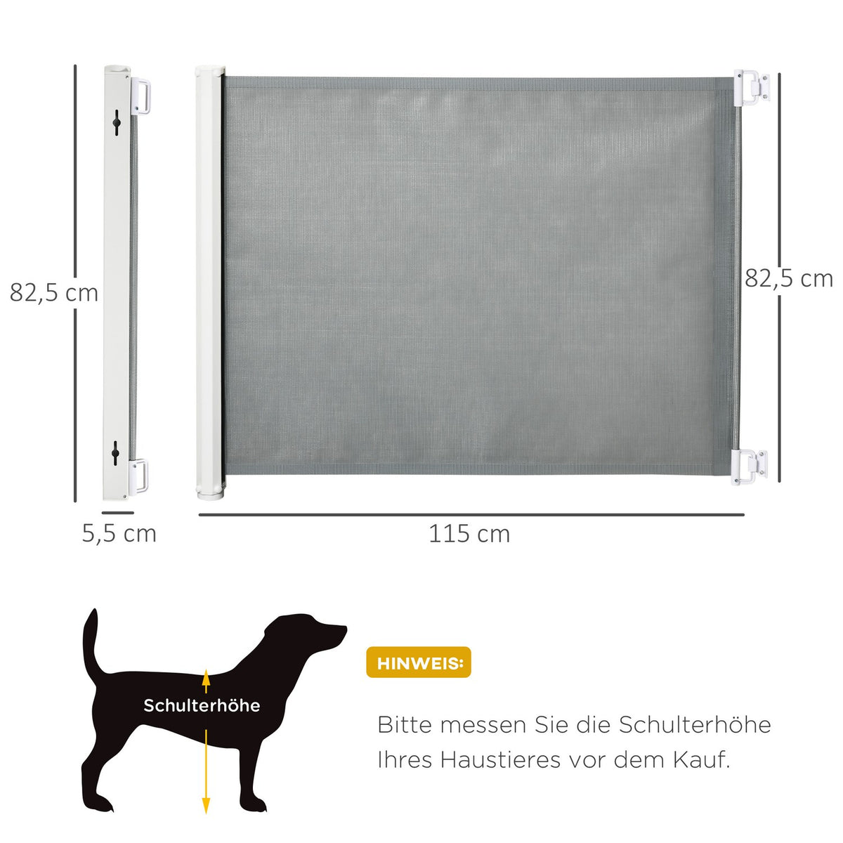 Door Safety Gate Dog Stair Gate Safety Divider Extendable 115Lx82.5Hcm