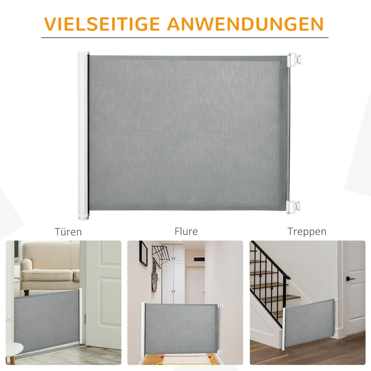 Door Safety Gate Dog Stair Gate Safety Divider Extendable 115Lx82.5Hcm