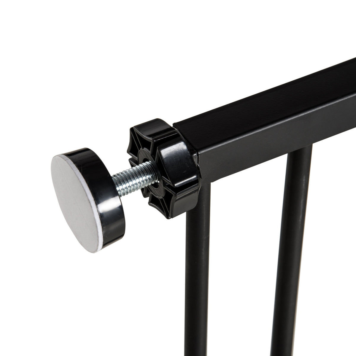 Door Safety Gate Stair Gate No Drilling Dog Barrier Pet Dog Gate Clamp Attachment Steel Black 76-107X76Cm