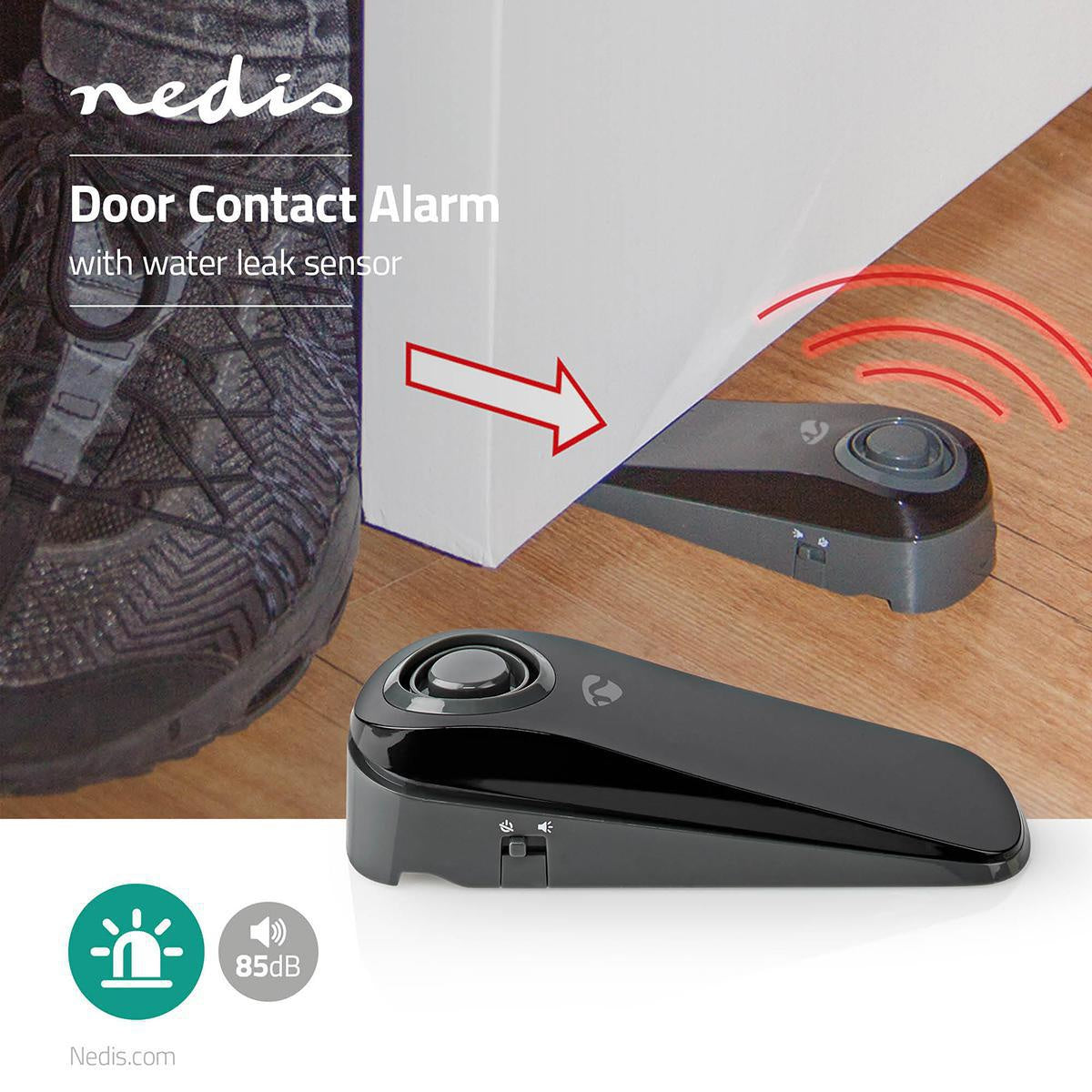 Door Window Alarm | Battery powered | 1x CR123A | 85 dB| Grey/Black