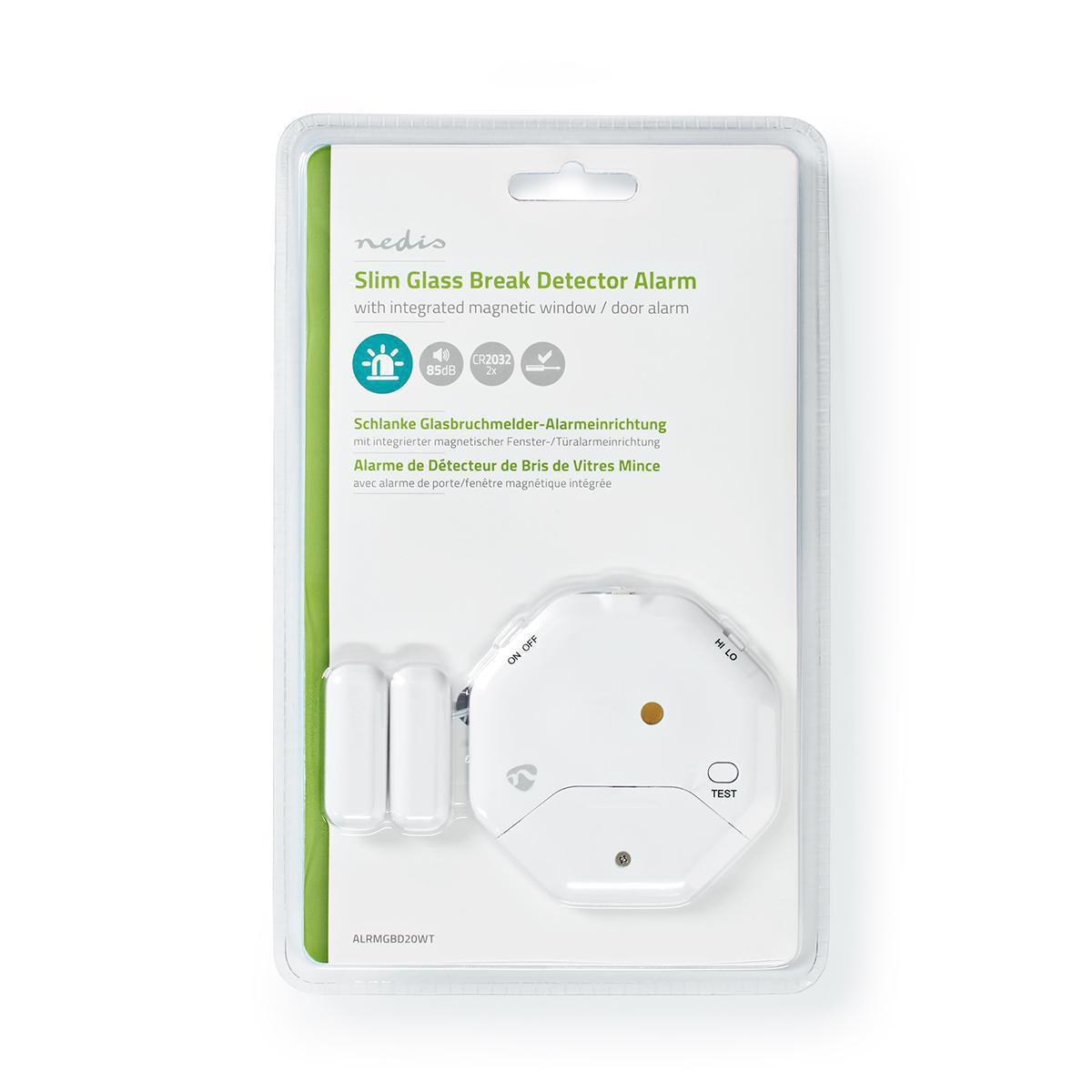 Door Window Alarm | Battery powered | 2x CR2032 | 85 dB| White