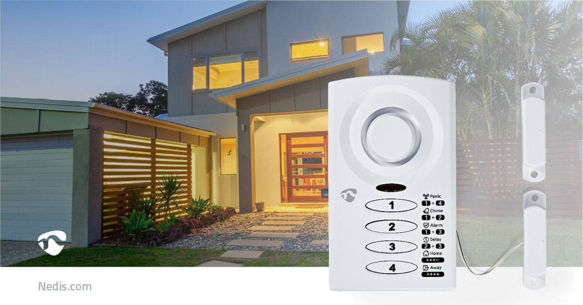 Door Window Alarm | Battery powered | 3x AAA/LR03 | 85 dB| White
