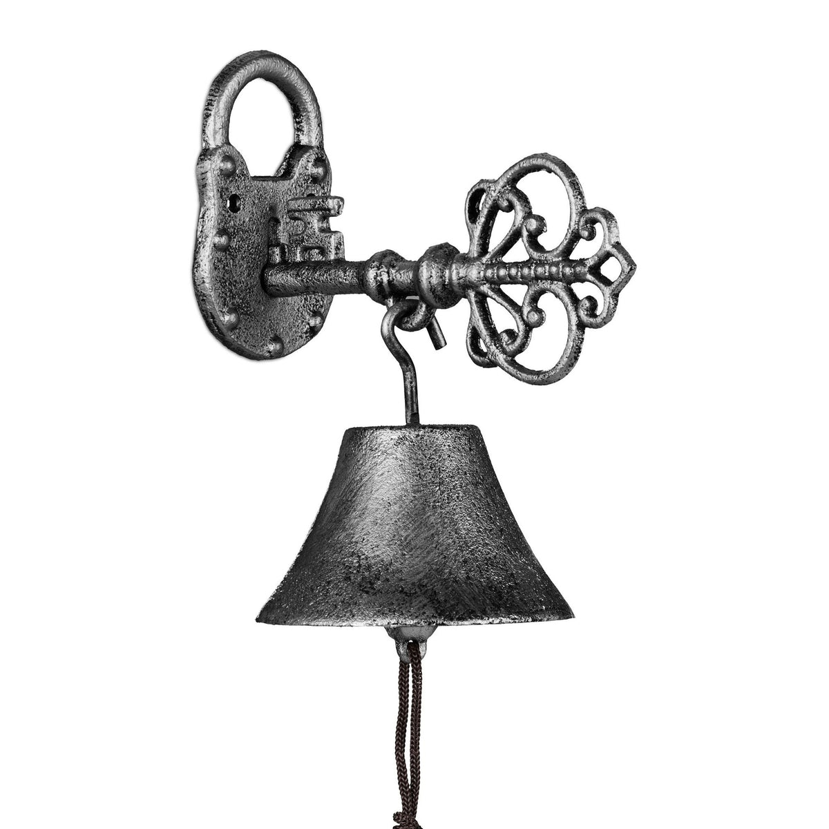 Door bell in cast iron "Key" silver