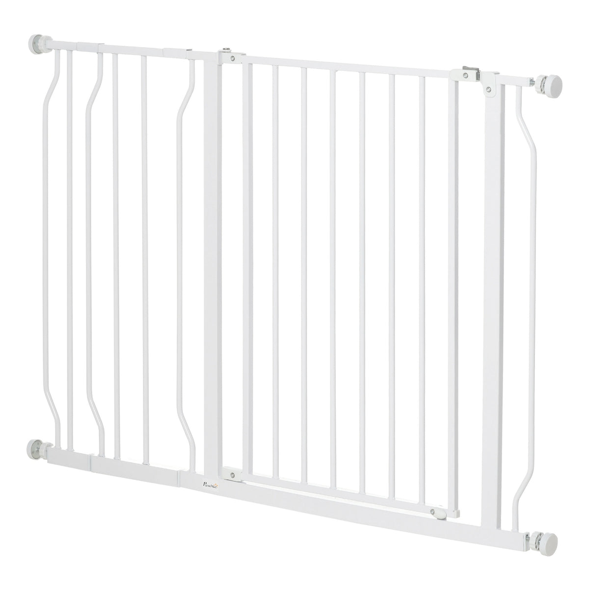 Door gate dog length adjustable, assembly without drilling, baby door gate, protective gate, two-way opening, black, 75-115 cm