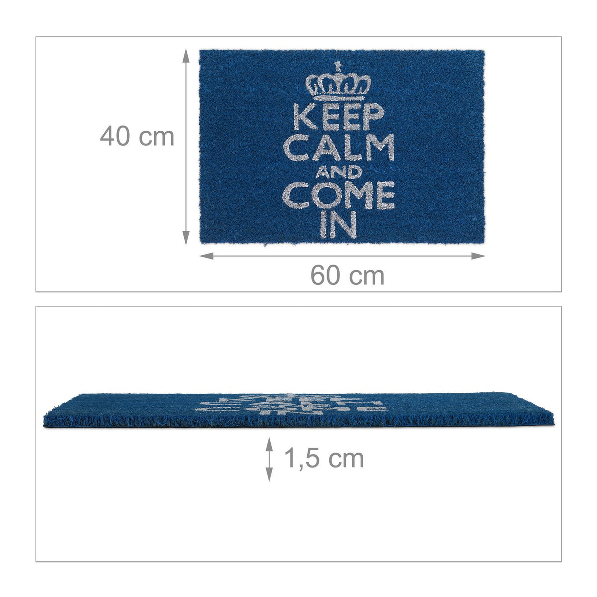 Doormat "Keep calm and come in" blue